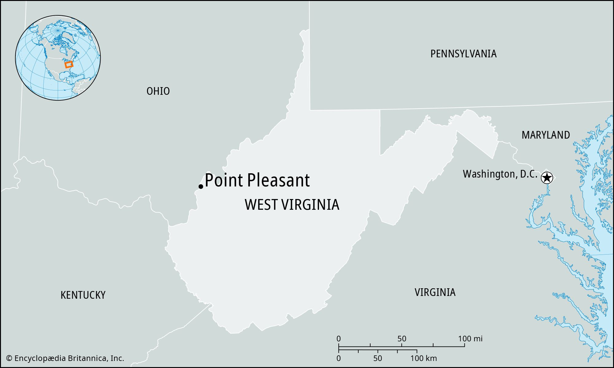 Point Pleasant | Map, Population, West Virginia, &amp;amp; History in Point Pleasant West Virginia Map
