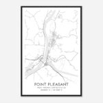 Point Pleasant West Virginia Map Poster, Modern Home Decor Wall Art Print    Custom Maps & Posters Throughout Point Pleasant West Virginia Map