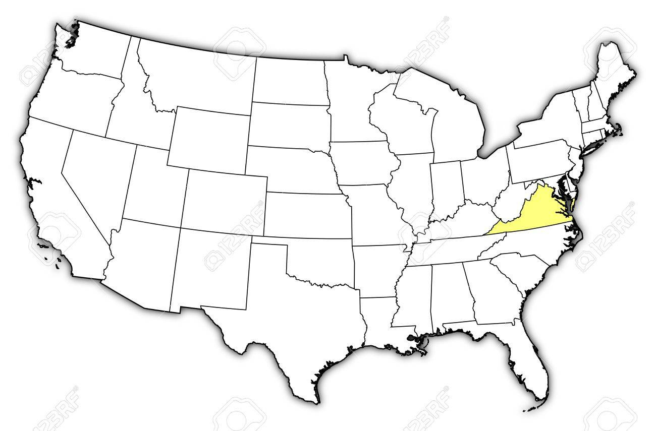 Political Map Of United States With The Several States Where within Virginia Location on Us Map