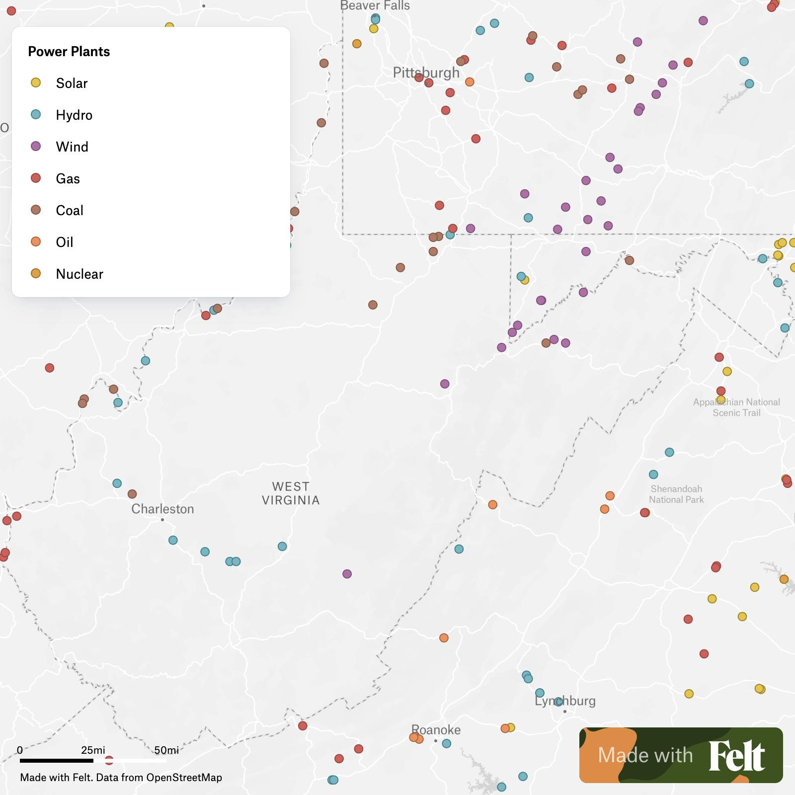 Power Plants In West Virginia regarding Nuclear Plants in Virginia Map