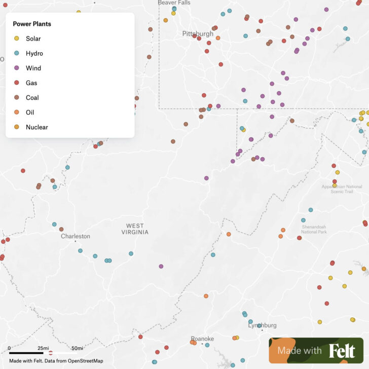 Virginia Nuclear Power Plants Map