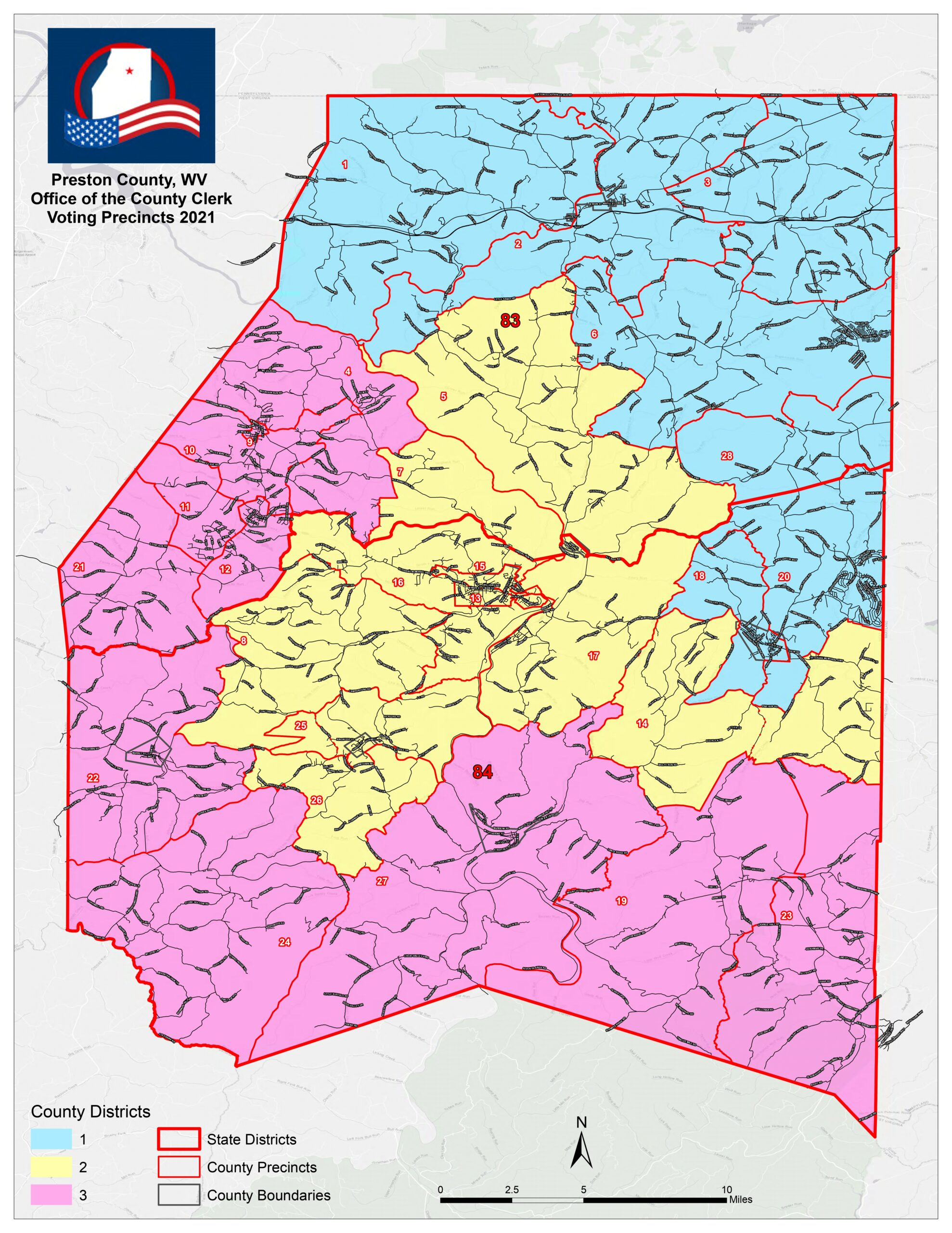 Preston County&amp;#039;S New Magistrate District Map To Be Posted For with regard to Preston County West Virginia Map