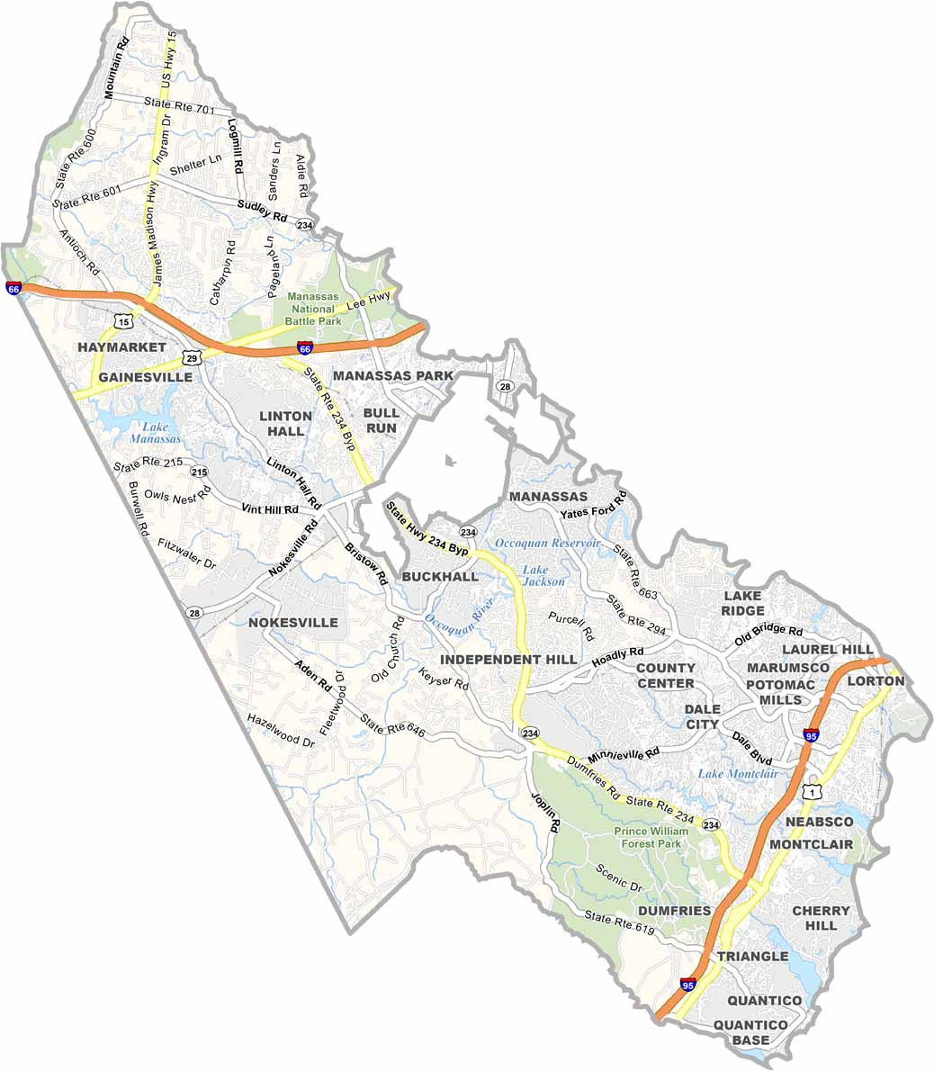 Prince William County Map, Virginia - Us County Maps for Prince William County Virginia Map