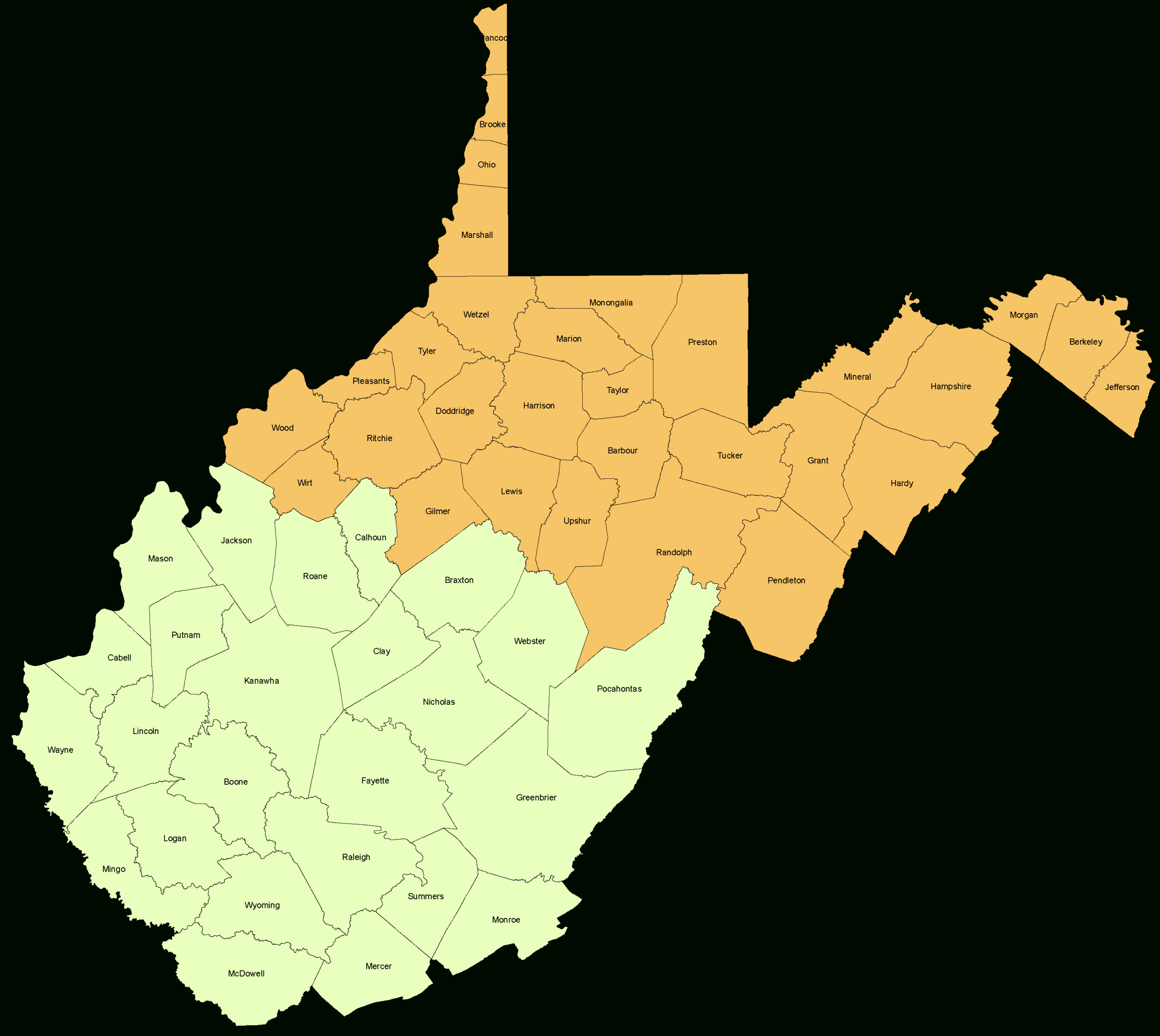 Program Organization with Map Of Northern West Virginia