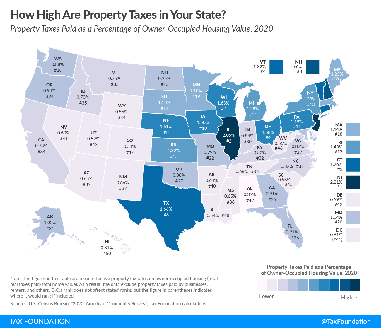 Property Taxesstate And County, 2025 | Tax Foundation Maps pertaining to West Virginia Property Tax Maps