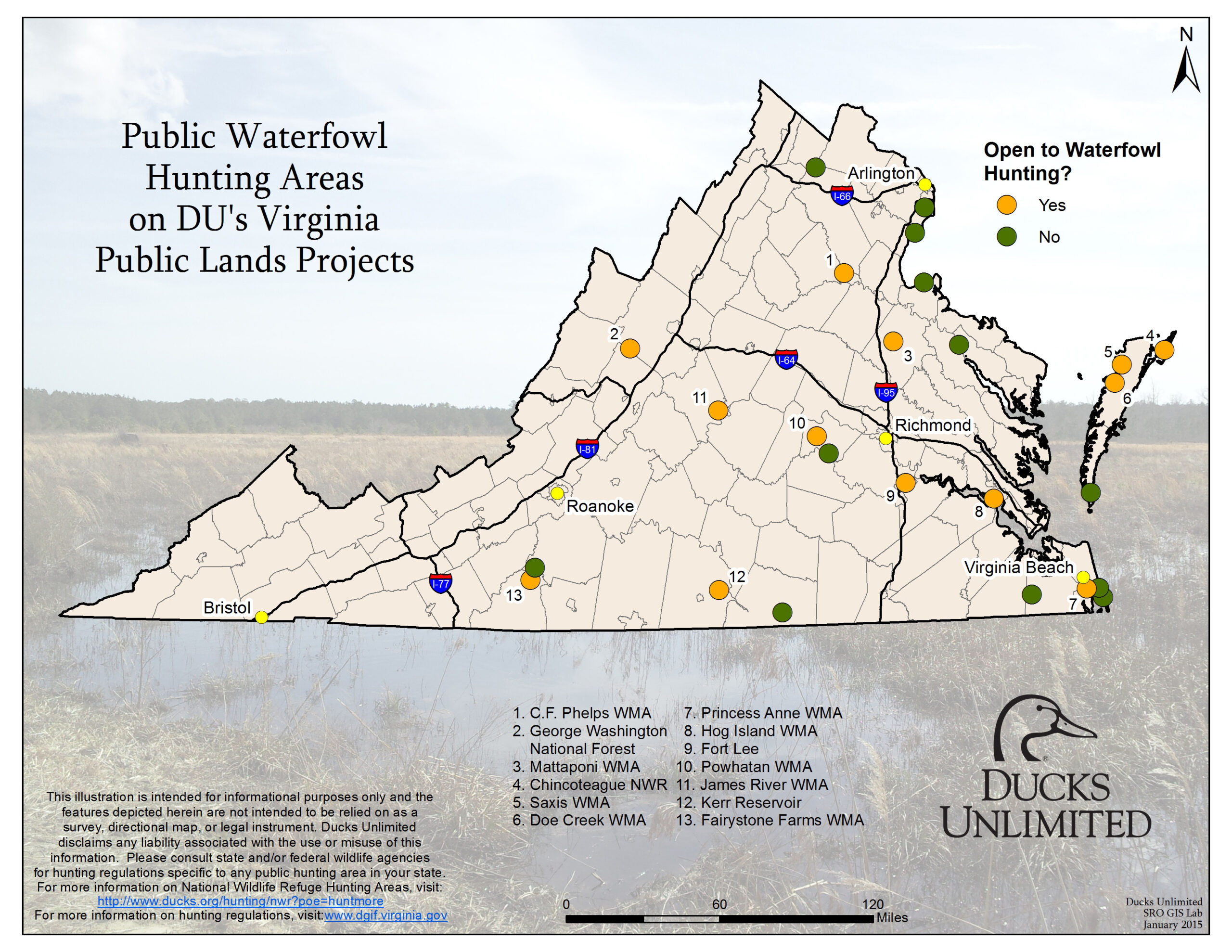 Public Hunting On Du Projects In Virginia | Ducks Unlimited with regard to Virginia Public Hunting Land Map
