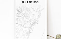 Quantico Va Karte Print, Virginia Usa Karte Kunst Poster, Potomac in Quantico Virginia On A Map