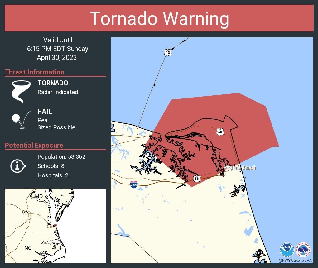 Quick-Forming Virginia Beach Tornado Left Short Window For Warning throughout Tornado Warning Virginia Map