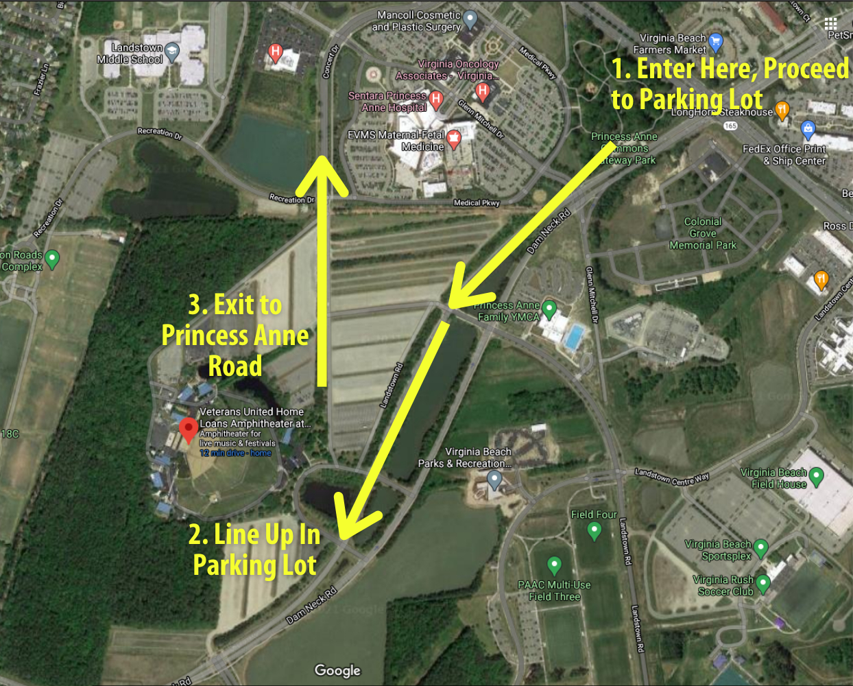 Reminder: Drive-Thru Food Distribution (Virginia Beach pertaining to Virginia Beach Amphitheater Parking Map