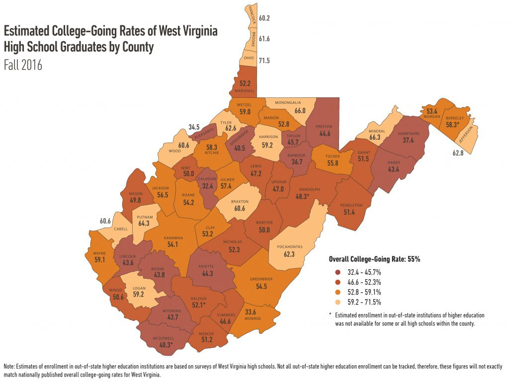 Report: More Mountain State Students Pursuing Higher Education regarding Colleges in West Virginia Map
