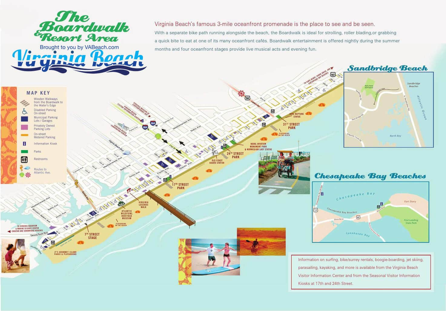 Resort Area / Oceanfront Map - Virginia Beach, Va inside Map of Virginia Beach Va Boardwalk