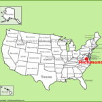 Richmond Location On The U.s. Map   Ontheworldmap Within Richmond On Map Of Virginia