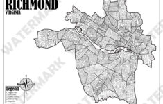 Richmond, Virginia Neighborhoods Map - Etsy.de for Map Of Richmond Virginia Usa
