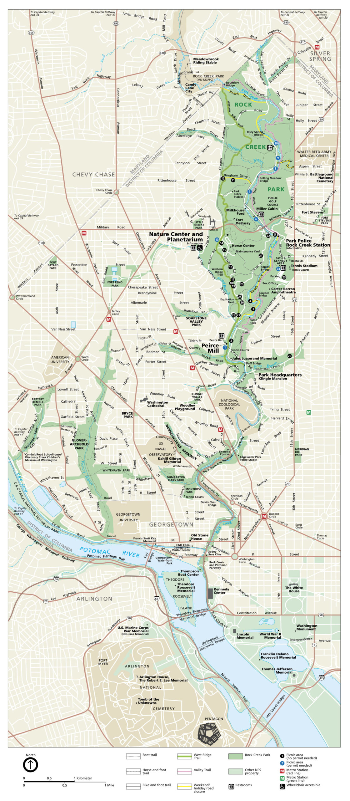 Rock Creek Park | Bike Walk Drive within Blue Rock Creek Virginia Map