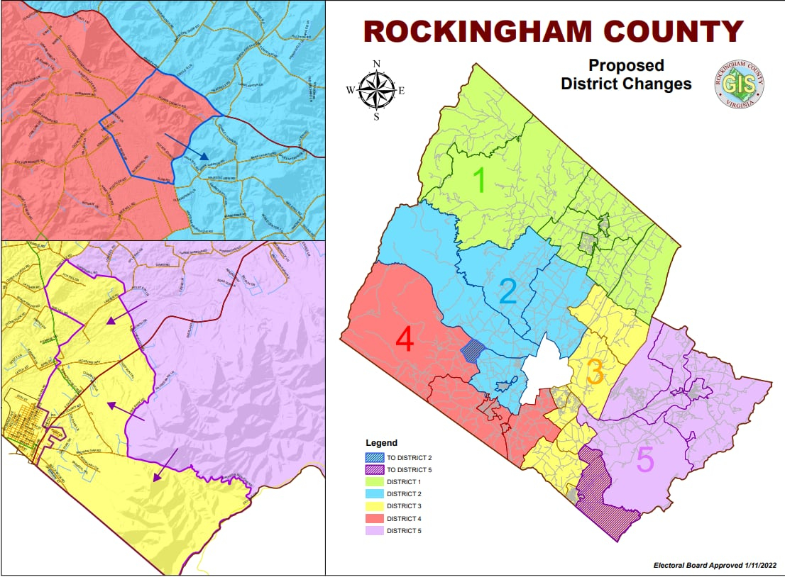 Rockingham County Completes Redistricting Process in Map Of Rockingham County Virginia