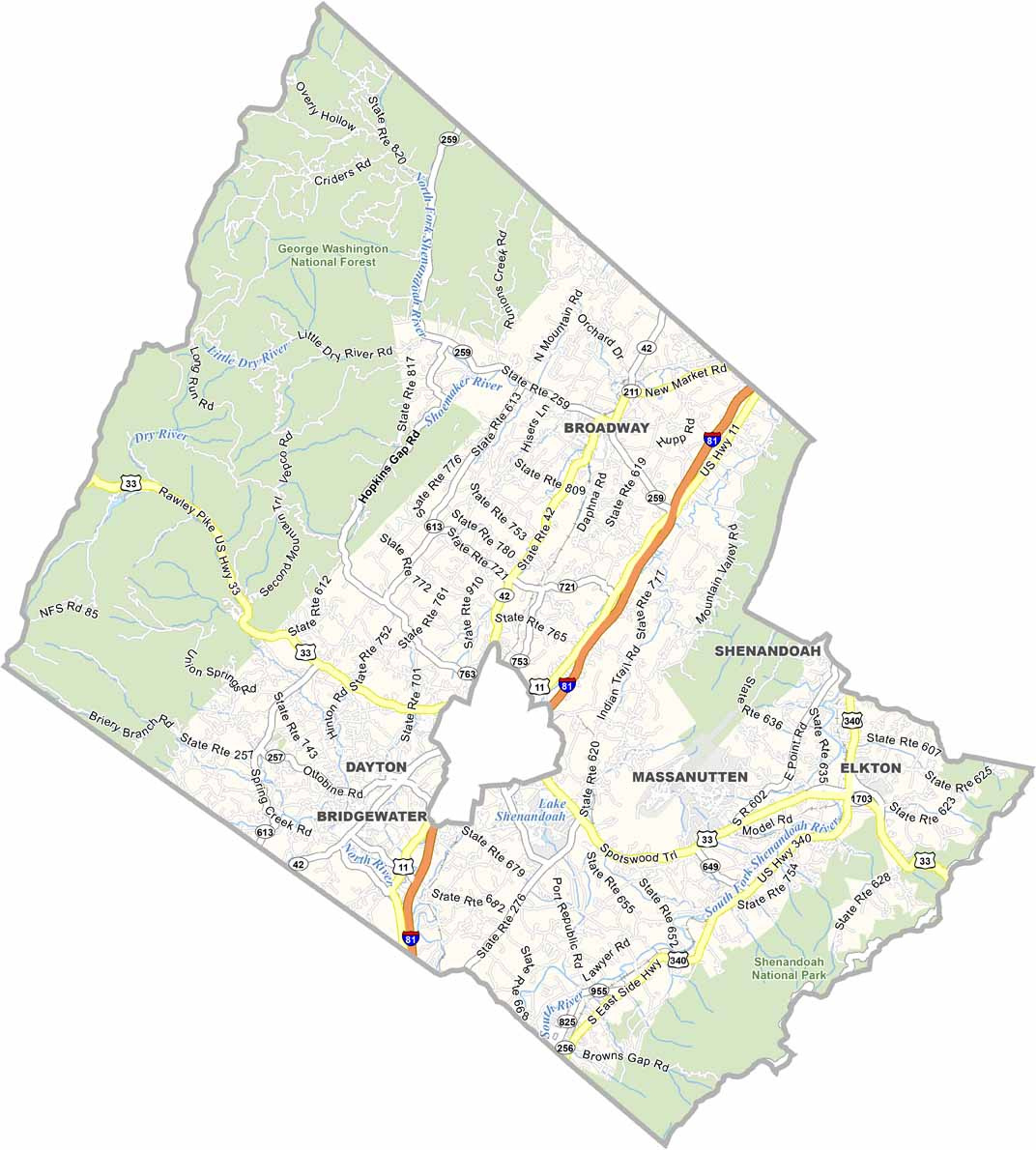 Rockingham County Map, Virginia - Us County Maps with Map of Rockingham County Virginia