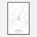 Romney West Virginia Map Poster, Modern Home Decor Wall Art Print   Custom  Maps & Posters Within Map Of Romney West Virginia