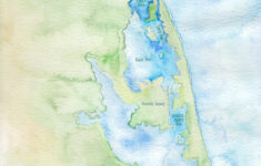 Sandbridge Va Watercolor Map - Etsy throughout Map Of Sandbridge Beach Virginia