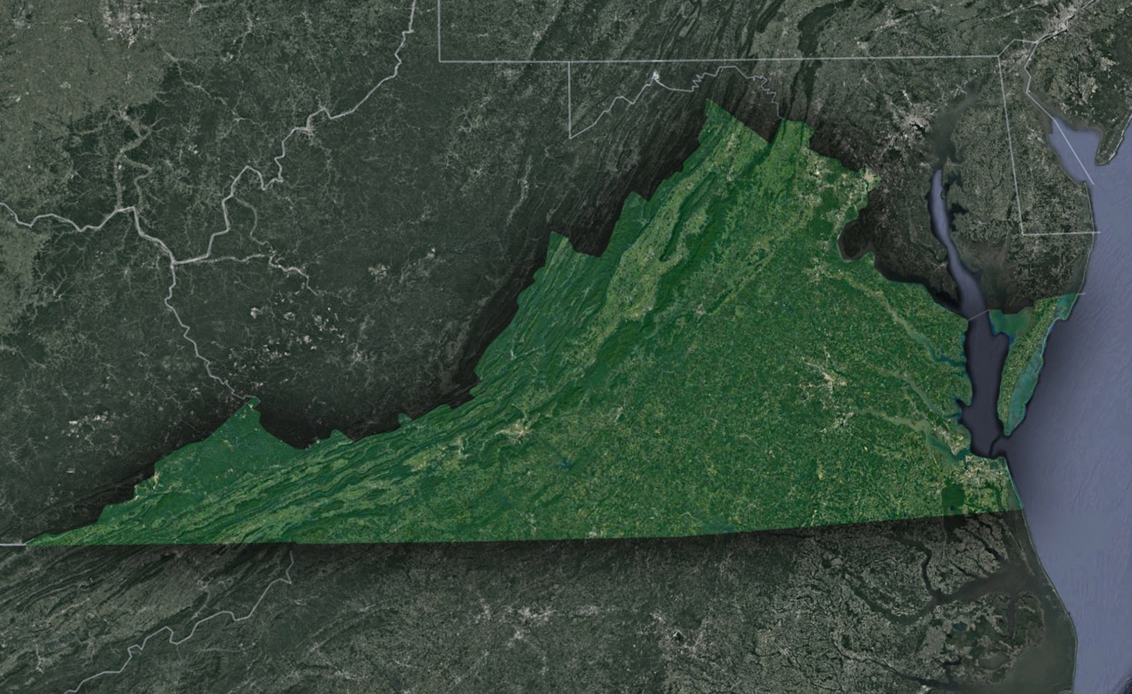 Satellite Map Of Virginia - Whiteclouds inside Hd Satellite Map of Virginia State