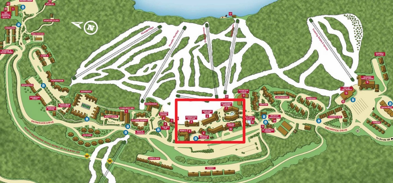 Snowshoe Village - Snowshoe Real Estate inside Map of Snowshoe Mountain West Virginia