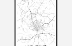 South Boston Virginia Map Poster, Modern Home Decor Wall Art Print - Custom  Maps &amp; Posters in Map Of South Boston Virginia