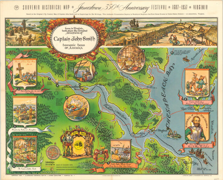Jamestown Virginia on a Map