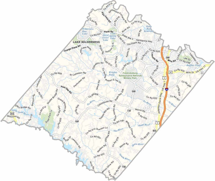 Map of Spotsylvania County Virginia