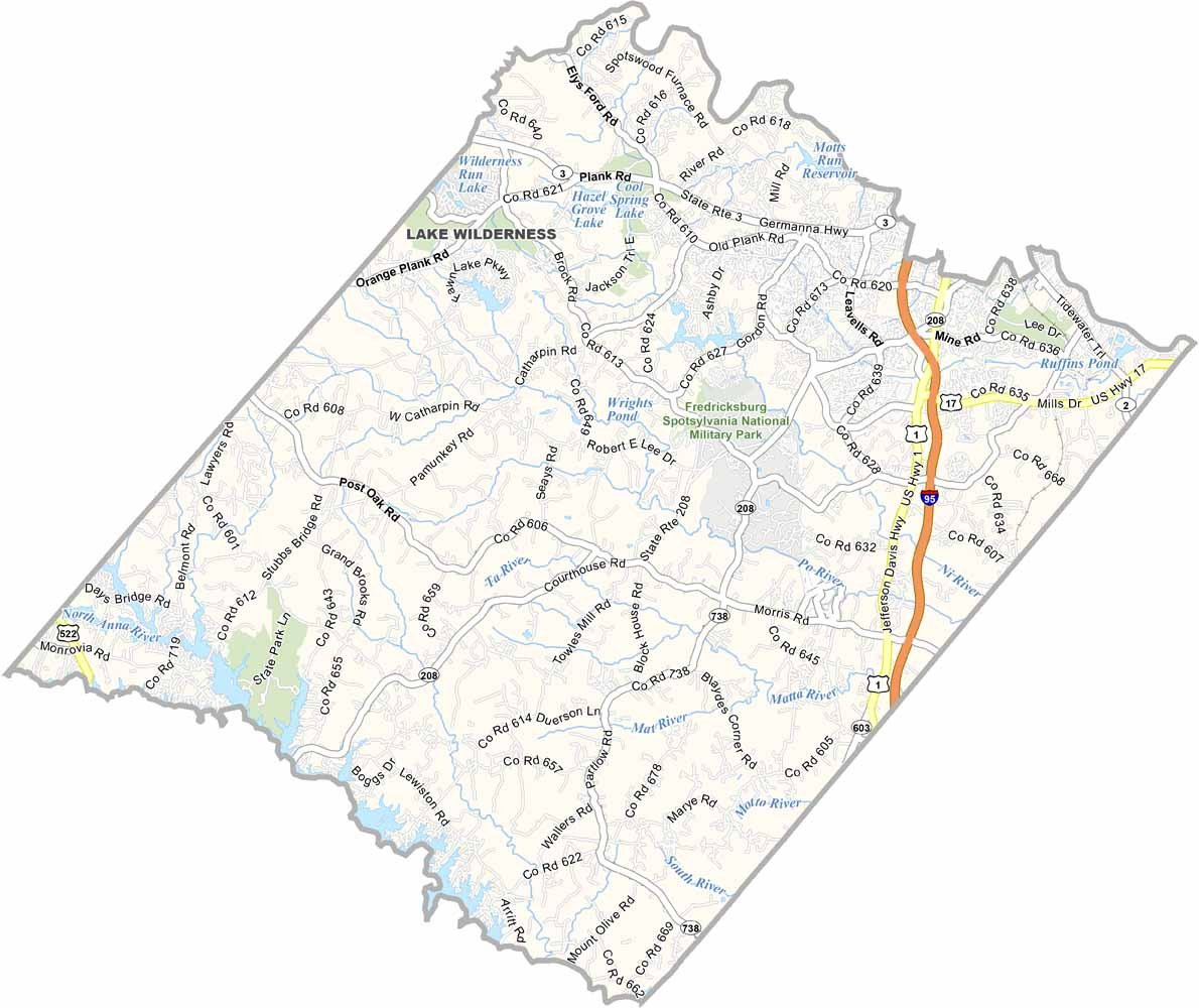 Spotsylvania County Map, Virginia - Us County Maps within Map of Spotsylvania County Virginia