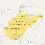Stock Vektorgrafik „West Virginia, Wv, Political Map. State In The Throughout State Map Of West Virginia