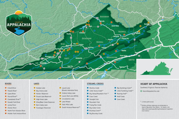 West Virginia Fly Fishing Map