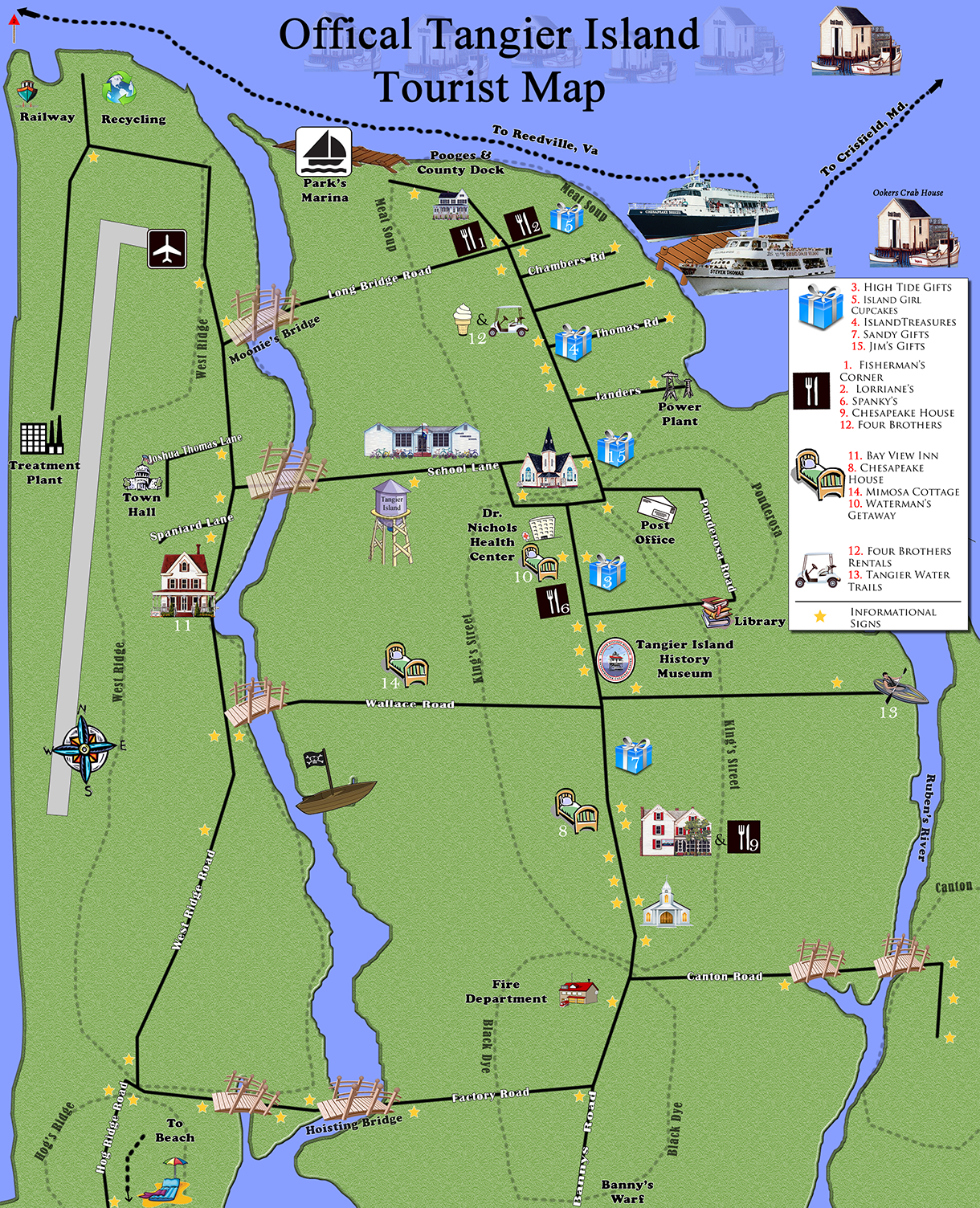Tangier Island Ferry | Tangier Island Cruises in Map Of Tangier Island Virginia