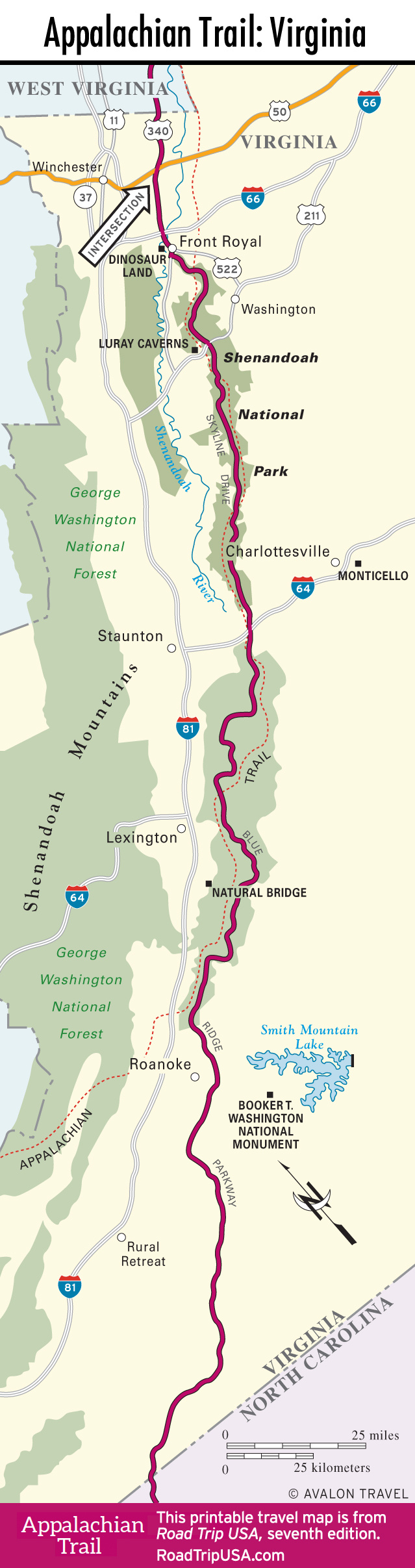 The Appalachian Trail Through Virginia | Road Trip Usa within Appalachian Trail Map In Virginia