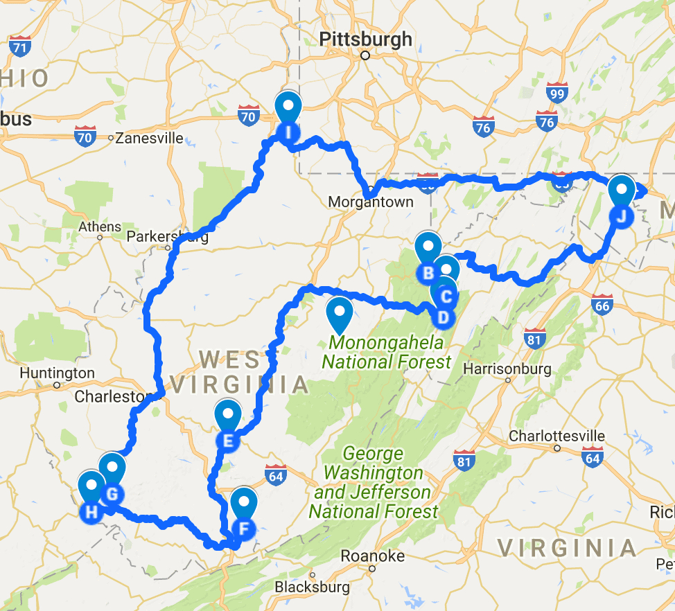 The Great Mountain State Road Trip: Day 1 - Wv Living Magazine within West Virginia Road Trip Map