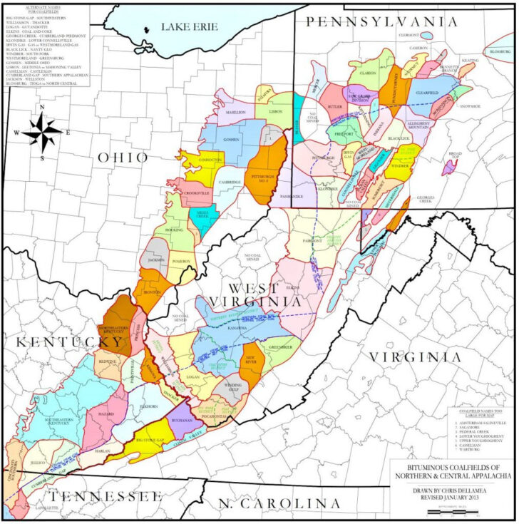 Map of West Virginia Coal Mines