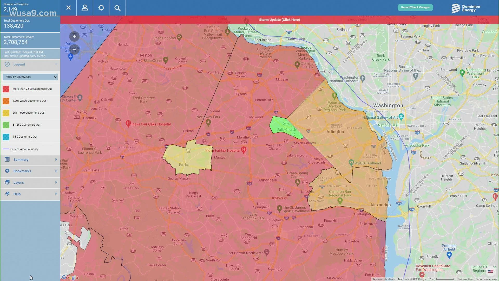 Thousands In Virginia Waking Up Without Power After Storm intended for Dominion Virginia Power Outage Map Near Charlottesville Va