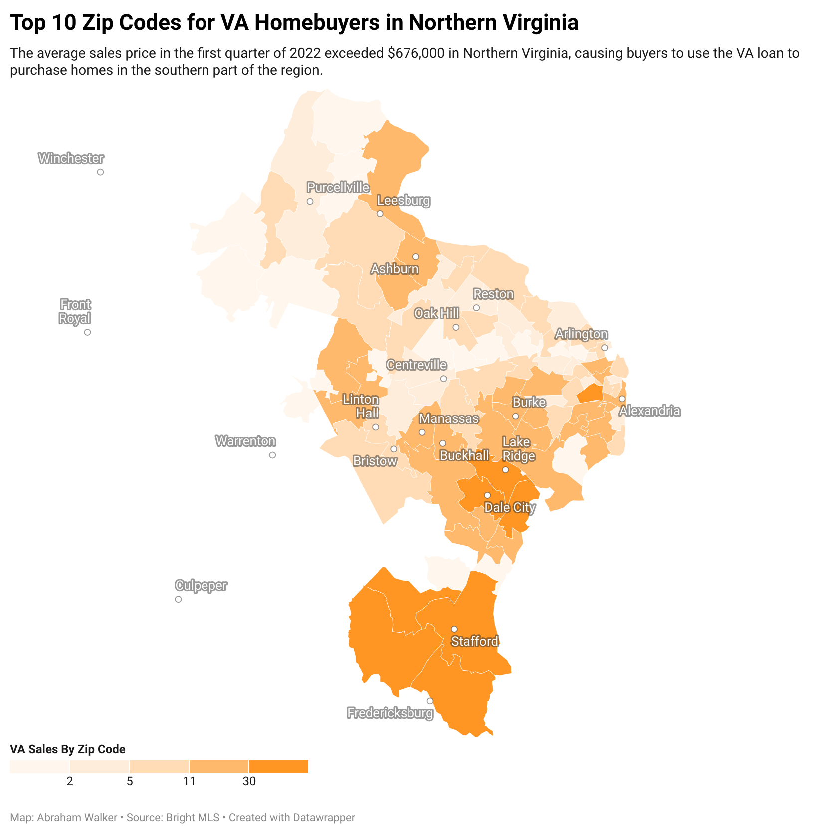 Top 10 Zip Codes Va Homebuyers Love In Northern Virginia - Ask A in Fairfax County Virginia Zip Code Map