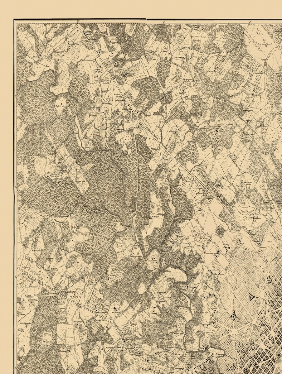 Topographical Map - Washington Dc Maryland - Boschke 1861 - 23 X inside Boschke Map of Northern Virginia