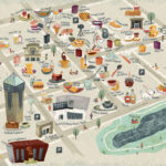 Town Center Va Beach | Illustrated Map & Visitors Guide (3 Intended For Virginia Beach Town Center Map