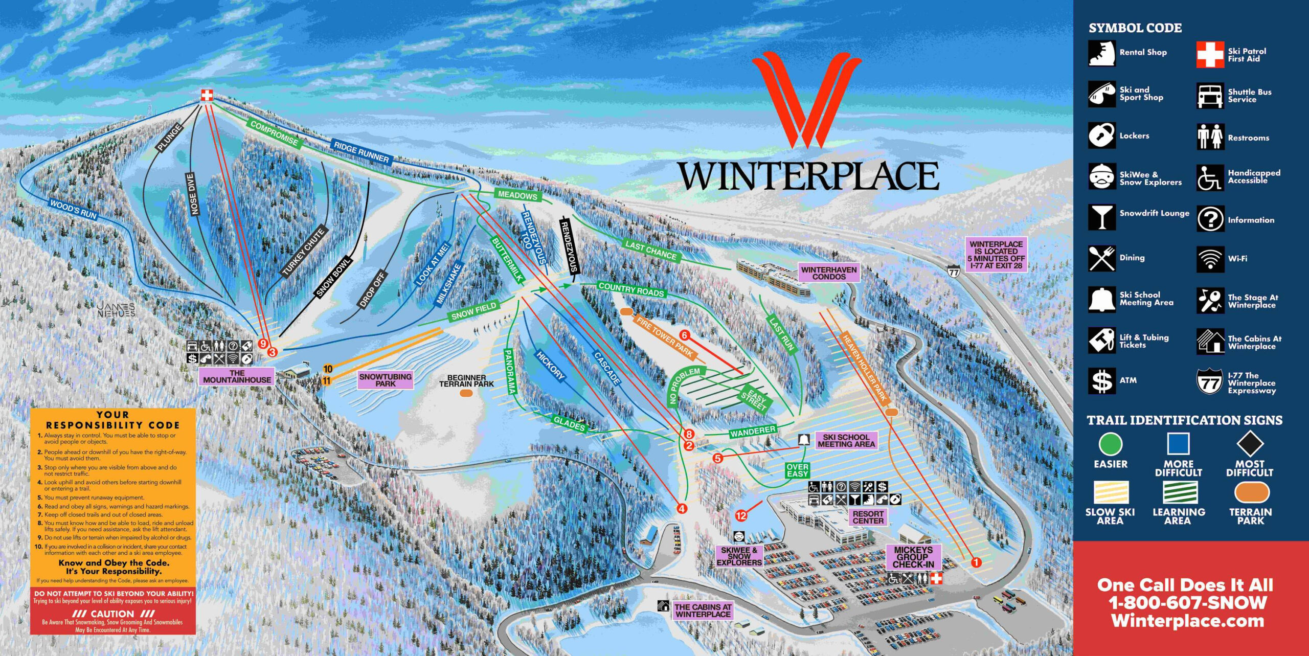 Trail Map Winterplace pertaining to Ski Resorts In Virginia Map