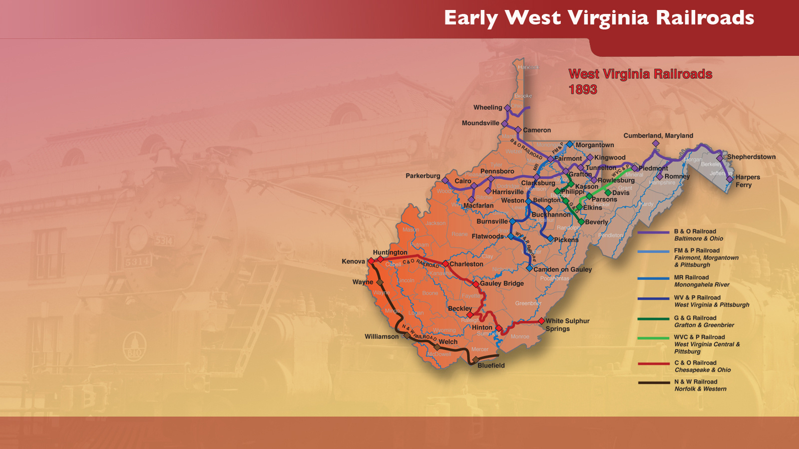 Transportation In West Virginia -Mh3Wv-Railroad/Highway/Airports throughout West Virginia Rail Trails Map