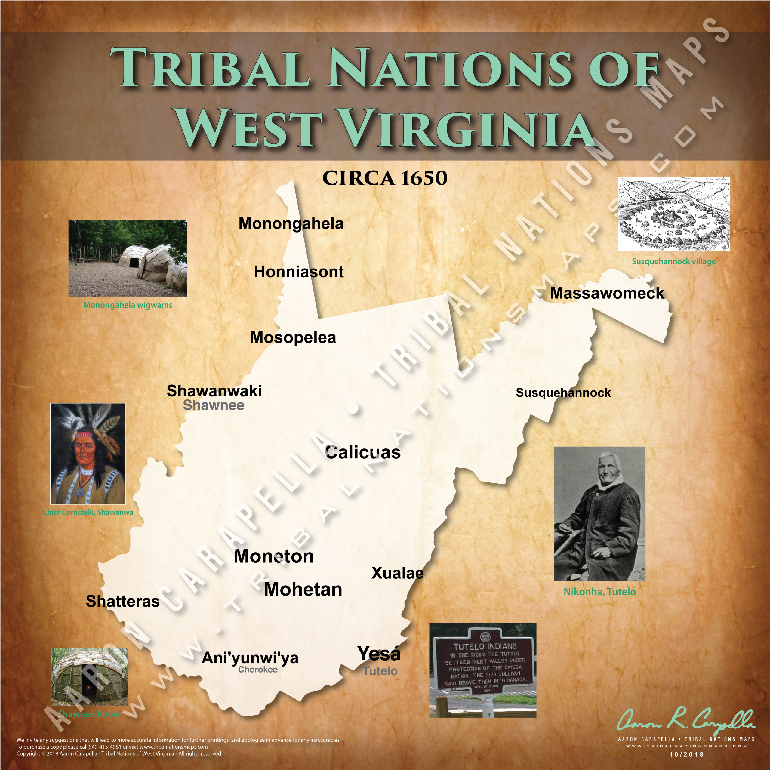 Tribal Nations Of West Virginia - 18&amp;quot;X24&amp;quot; regarding West Virginia Native American Tribes Map