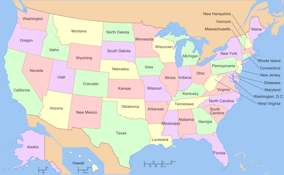 U.s. State - Wikipedia in Which Letter On The Map Represents Virginia