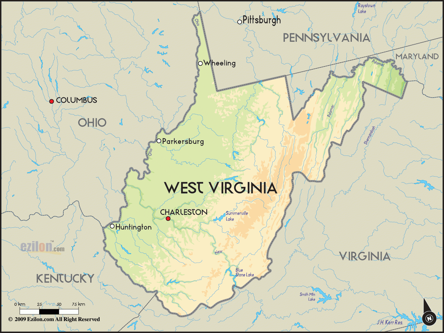United States - What Is The Story Behind The Tall Northern within Map of Pa and West Virginia