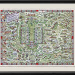 University Of Virginia Pictorial Map 1960   Vintage City Maps Within University Of Virginia On Map