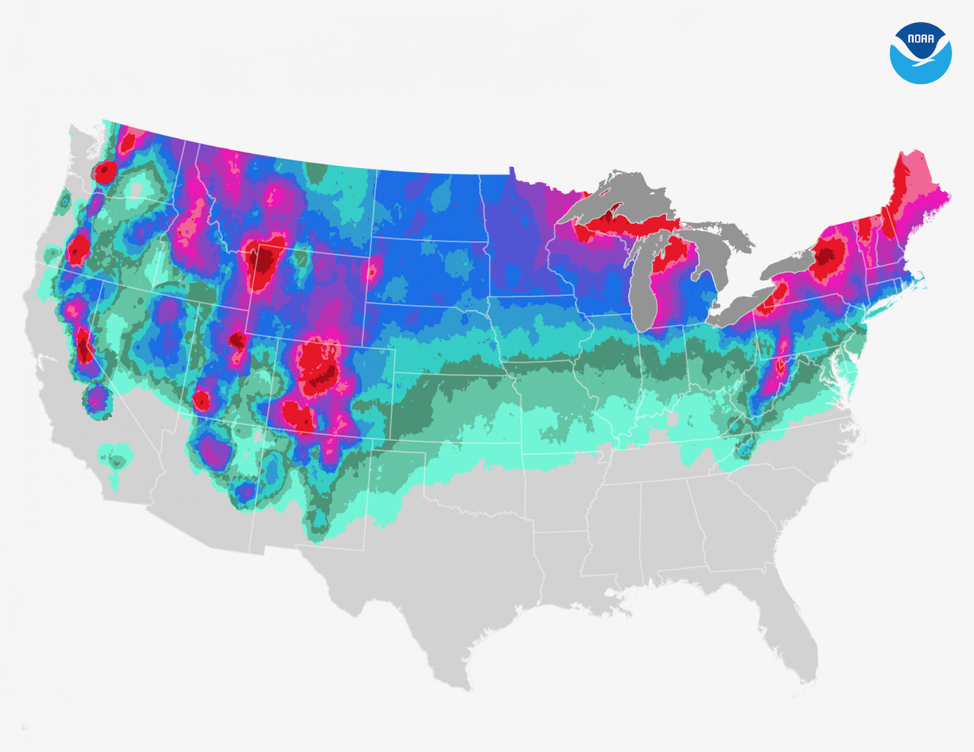 Us Annual Snowfall Map • Nyskiblog Directory within West Virginia Average Snowfall Map
