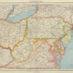 Usa Eastern States Wv Virginia Pennsylvania Md Delaware New Jersey Ohio  1947 Map Inside Ohio Pennsylvania West Virginia Map