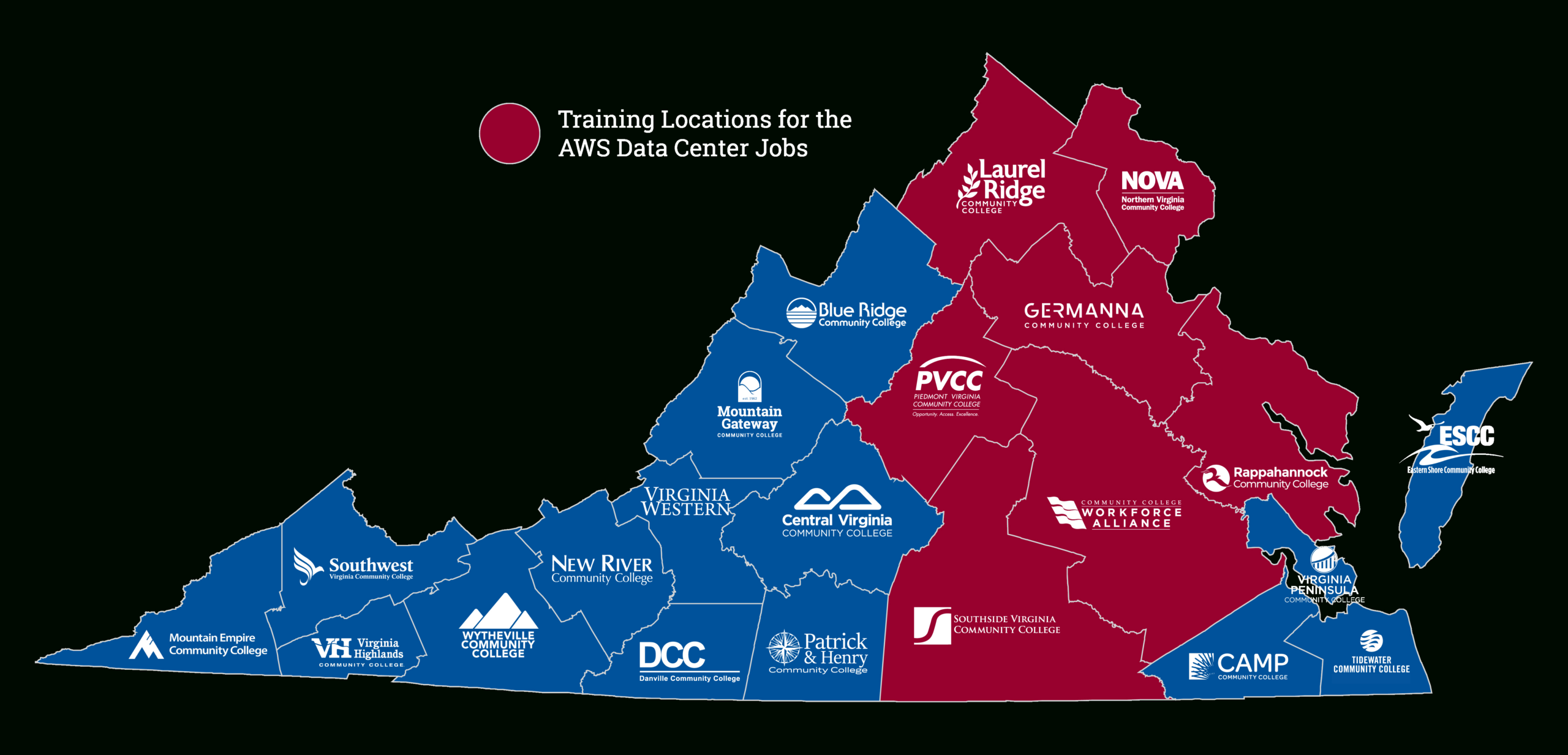 Vccs 23Schools Map 1 | Fast Forward in Virginia Colleges On A Map