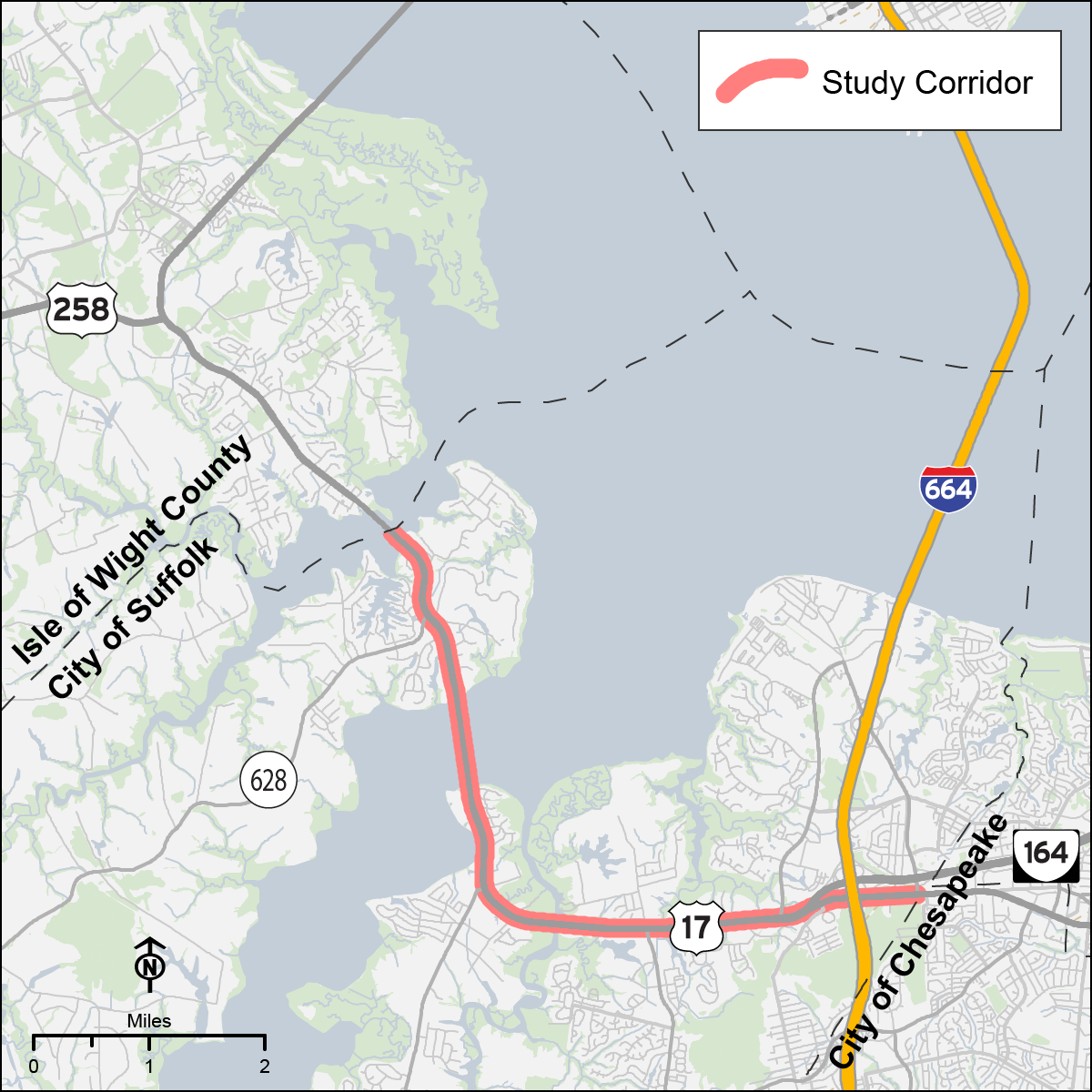 Vdot Wants Your Feedback On How To Improve Route 17 In Suffolk And for Map of Route 17 in Virginia