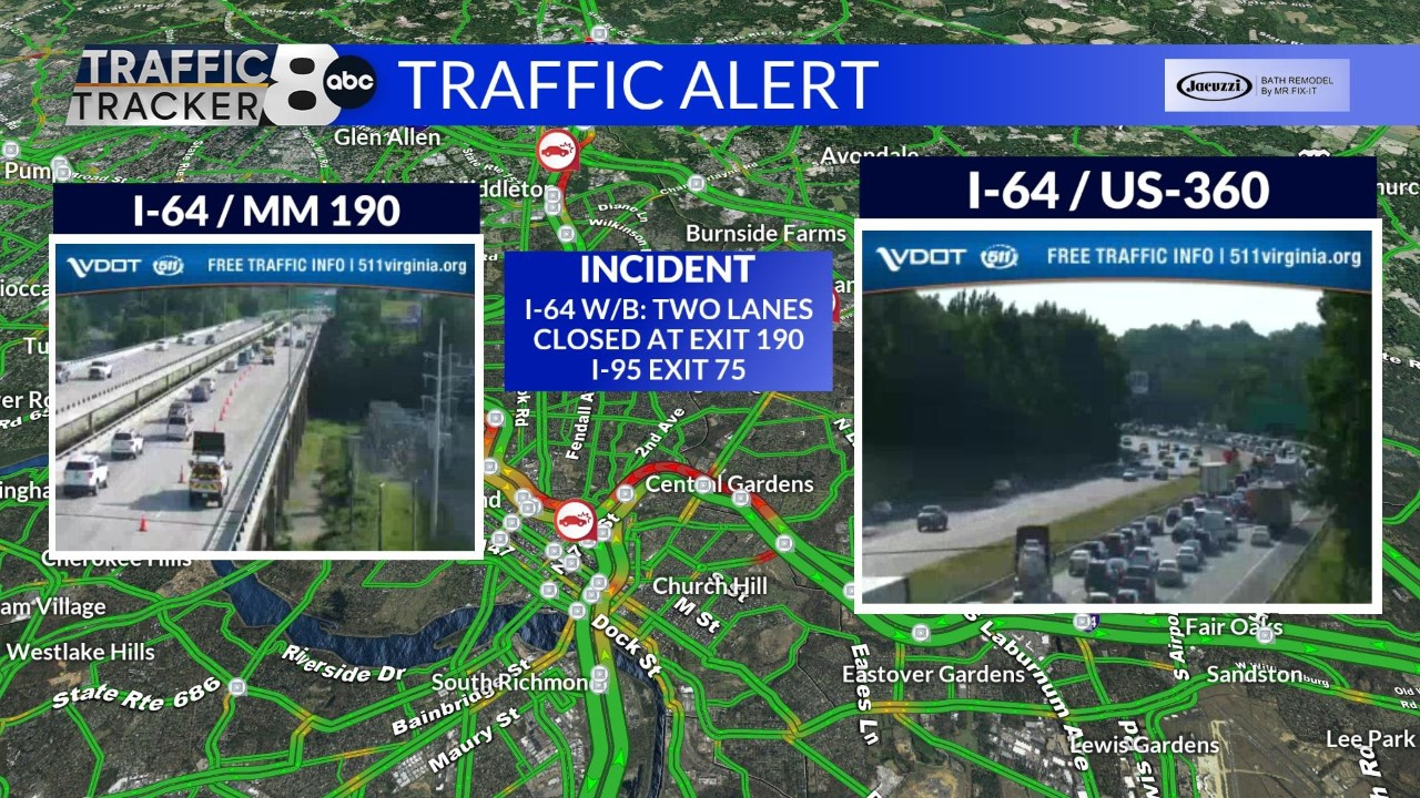 Video: Car Lands On Top Of Second Vehicle In Richmond I-64 Crash for I 64 Traffic Accident Virginia Map