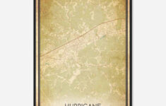 Vintage Hurricane West Virginia Map Poster, Modern Home Decor Wall Art  Print - Custom Maps &amp; Posters throughout Map Of Hurricane West Virginia